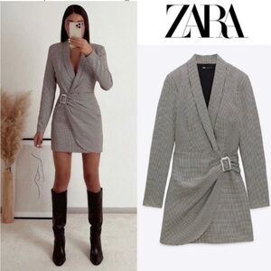 Zara Plaid Blazer Dress. Zipper broken